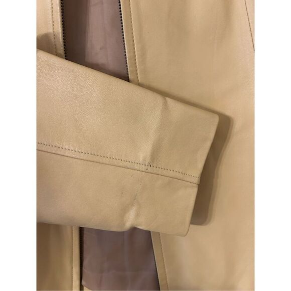 Preston & York women’s Collarless Soft Leather Jacket Size Small Tan - Picture 5 of 10